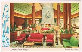 Postcard Jasper Park Lodge Interior Rotunda Lac Beauvert Alberta - £4.65 GBP