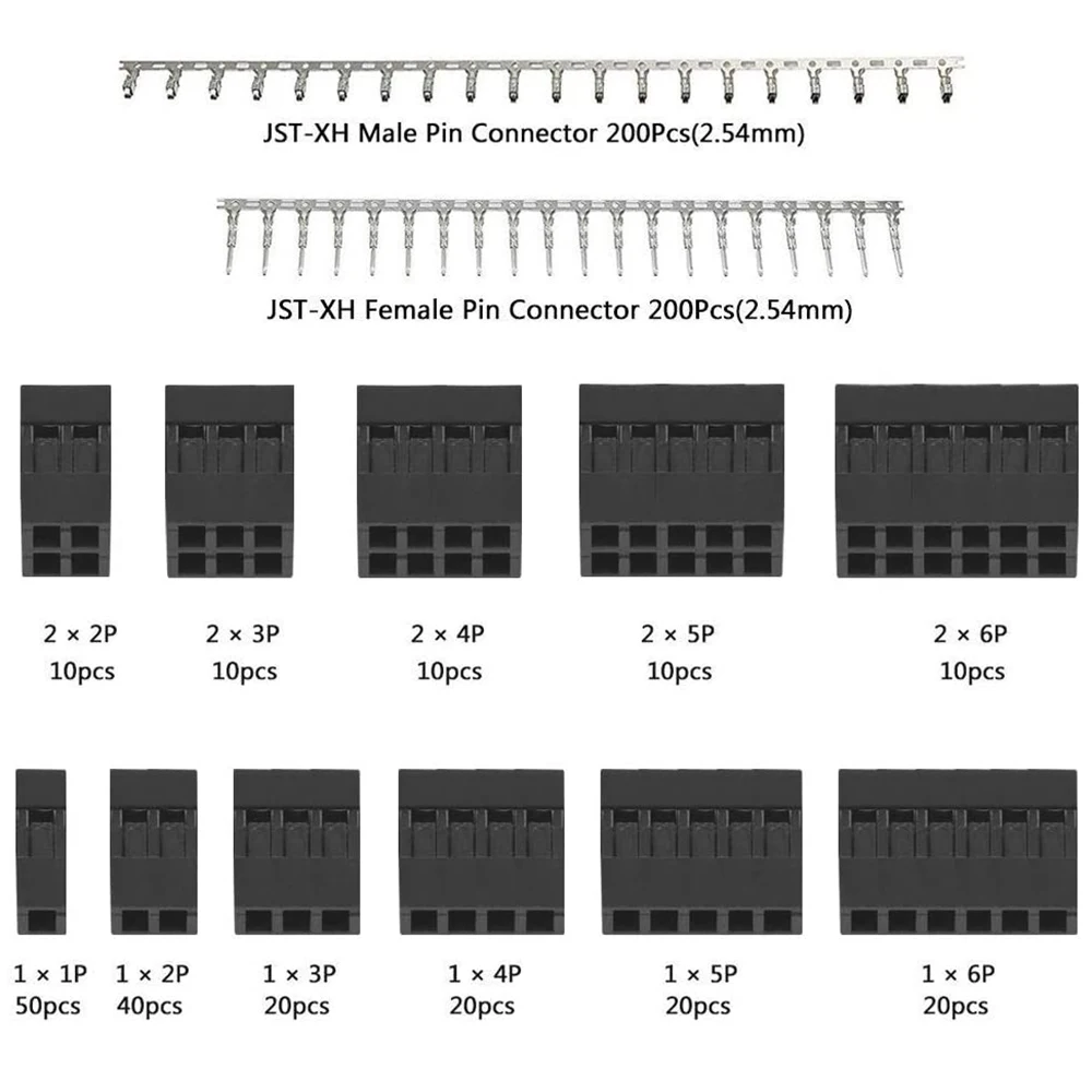 House Home 620 pcs DuPont 2.54mm Pitch JST SM Pin and SN-28B Crimp Tool 1 2 3 4  - £63.24 GBP