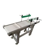 1 PC 110V 60HZ 59&quot;x11.8&quot; White Baffle Double Guardrail PVC Belt Conveyor... - $990.00