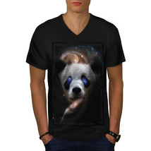 Panda Galaxy Face Animal Shirt Zoo Universe Men V-Neck T-shirt - £10.38 GBP