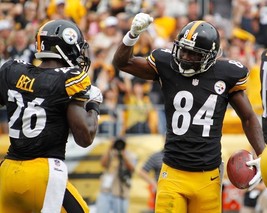Antonio Brown &amp; Le&#39;veon Bell 8X10 Photo Pittsburgh Steelers Football Close Up - £3.95 GBP