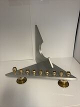 Chanukah &amp; Shabbat Stainless Steel Menorah By Anthony Binstead Judaica H... - $89.05