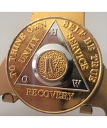 Alcoholic 4 Year Recovery Gold/Silver Plate Chip Medallion Coin Token AA... - £9.03 GBP