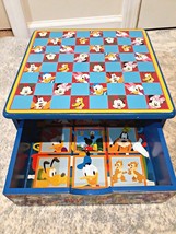 Disney Mickey Mouse Clubhouse Wooden Toy Box Storage Drawer Minnie Pluto Donald - £27.69 GBP