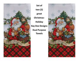 KAY DEE DESIGNS Christmas Blessings H6506~Two Dual Purpose Terry Towels~16&quot;x26″ - £12.72 GBP