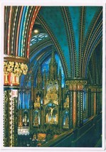 Quebec Laminated Postcard Notre Dame Church Main Altar - £2.32 GBP