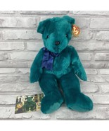TY Beanie Buddies Teddy Bear 2000 Plush Teal 14 inch With Official Tradi... - £12.54 GBP