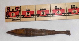 Rare Antique Carved Walnut Wood Fish-Shaped Figural Needle Case Very Unu... - $287.00