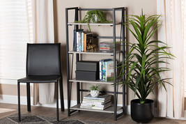 Yareli Light Gray and Black Metal 4-Tier Display Shelf - $154.00