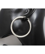 Silver Round Hoop Earrings, 925 Sterling Silver, Closed Circle Earring S... - $96.00