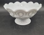 RARE LE Smith Moon &amp; Stars White Milk Glass Flower Horn Epergne Candle Bowl - $49.49