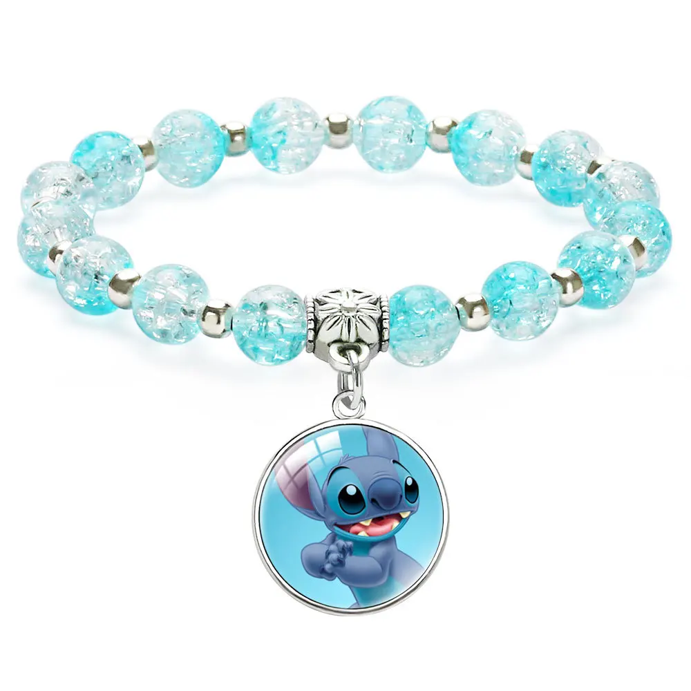 Anime Figures Disney Stitch Bracelet Cartoon Lilo Stitch Print Cute Chil... - $3.42