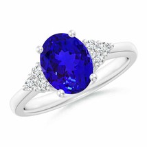 ANGARA Solitaire Oval Tanzanite and Diamond Promise Ring for Women in 14K Gold - £2,050.75 GBP