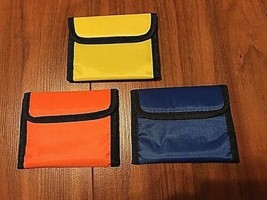 Nylon Wallet Clear ID Window Vel Closure Pick Yellow, Blue, or Orange NEW - £7.15 GBP
