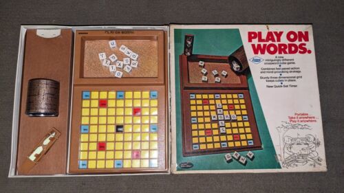 Play On Words Crossword Cube Board Game Vintage 1971 E. S. Lowes 100% Complete - $49.49