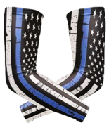 Police Officer Blue Line Flag Compression Uniform Performance Arm Sleeve... - €15,62 EUR