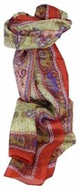 Mulberry Silk Traditional Long Scarf Rei Red by Pashmina &amp; Silk - £19.12 GBP