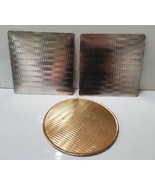 Vintage Foil Covered Hot Pads Ballonoff Gold Silver 3pcs  - £16.01 GBP