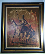 Fabulous Mid Century Ann Cochran Don Quixote Framed Serigraph 32 x 38 Wall Art - £99.55 GBP