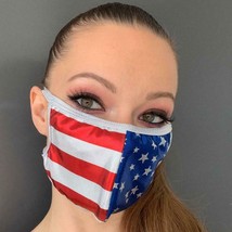 LOT OF 5 American Flag Face Mask Metallic Stars Stripes Patriotic USA M109 - £10.45 GBP