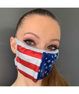 LOT OF 5 American Flag Face Mask Metallic Stars Stripes Patriotic USA M109 - £10.55 GBP