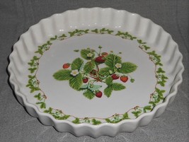 1980s Portmeirion SUMMER STRAWBERRIES PATTERN 10 5/8&quot; Quiche Pan MADE IN... - $39.59