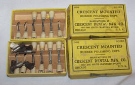 VINTAGE CRESENT DENTAL MFG CO MOUNTED RUBBER POLISHING CUPS DENTAL TOOL ... - $9.89