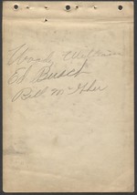 1940&#39;S SIGNED ALBUM PAGE X3 WOODY WILLIAMS ED BUSCH BILL MCGHEE REDS DOD... - €12,57 EUR