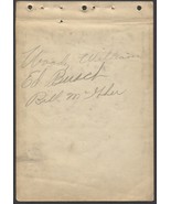 1940&#39;S SIGNED ALBUM PAGE X3 WOODY WILLIAMS ED BUSCH BILL MCGHEE REDS DOD... - $269.47 MXN