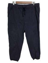 Anthropologie Dylan Speckled Jogger Pants Size Large Navy Blue Orange Hi... - $24.99