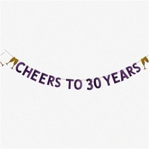 Sparkling Purple Milestone Celebration Banner - Glittery Party Decor for... - £18.34 GBP