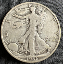1936-S 50C Walking Liberty Us Silver Half Dollar Coin - £17.23 GBP