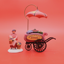 Vintage Dept 56 Chelsea Market Flower Monger &amp; Cart Ceramic Figurine Chr... - $18.47