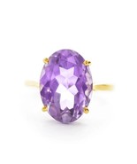 7.55 Carat 14k Solid Gold Natural Oval Purple Amethyst Ring Gemstone Siz... - £386.62 GBP