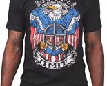 Omit Nero da Uomo American Freedom Pietra Aquila Crest T-Shirt Nwt - $14.20