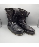 Pajar Tex Faux Fur Lined Black Boot Lace Up Non Marking Sole Size 10 - $77.68 CAD