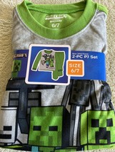 NEW Mojang Minecraft Boys Green Creeper Zombie Fleece Long Sleeve Pajamas 6-7 - £11.72 GBP