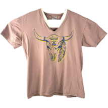 T Rains Western Cow Skull Womens L Oversized V-Neck Top size Large 44in ... - £21.11 GBP
