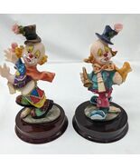 Set Of (2) Vintage Porcelain 5.5&quot; Clowns With Instruments And Baby Bottles - $11.60 CAD