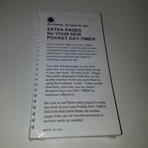 Nos Pocket Day-Timer Extra Pages Spiral 6.5&quot; X 3.5&quot; Factory Sealed - £9.94 GBP