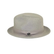 Men's Bently Semi Crushable Fedora Briad Straw Hat Leonardo LE233 Silver Gray image 4