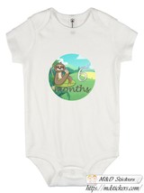 Monthly baby stickers. Sloth themed Unisex bodysuit belly month stickers - £6.37 GBP