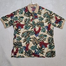 Hilo Hattie Men’s Hawaiian Shirt Sz XL Tropical Leaf Button Up Vintage Camp  - £22.47 GBP