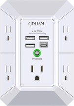 Wall Charger Surge Protector 5 Outlet Extender with 4 USB Charging Ports... - $30.40