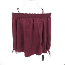 BCX Off-the-Shoulder Bishop Sleeves Blouse Wine Large NWT $39 - £10.89 GBP