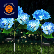 TYNLED Solar Lights Outdoor Decorative - 2 Pack Hydrangea Garden Blue  - £33.95 GBP