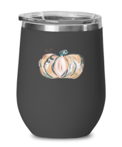 Pumpkin Fall Wine Glass Orange Pumpkin, Thanksgiving, Halloween Black-WG  - £20.35 GBP