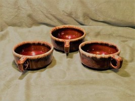 Vintage Hull U.S.A. Oven Proof 5&quot; Handled  Pottery Bakeware Mugs - Set o... - £17.13 GBP