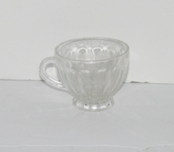 Vintage Clear Glass Tea Cup Fluted Beveled Cut Glass  - £6.19 GBP