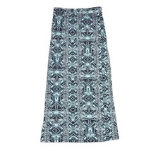 Skirt Blue White Damask Tribal Pattern Maxi Women’s Medium Boho Gypsy Flowy - £9.34 GBP